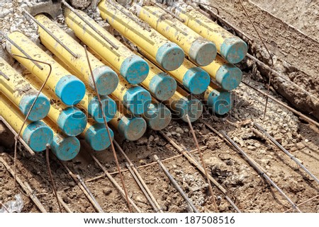 Yellow Pipes, Underground Electrical Conduit , Work in progress