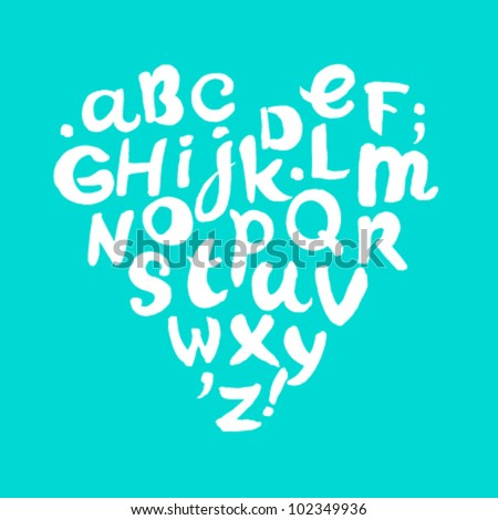 Heart-shaped handmade white alphabet Heart-shaped handmade white alphabet