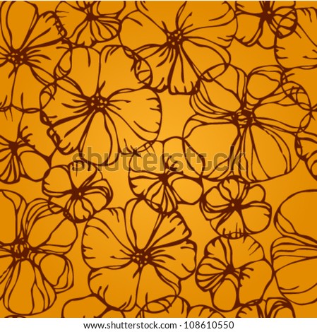 Seamless floral pattern. Flowers yellow texture