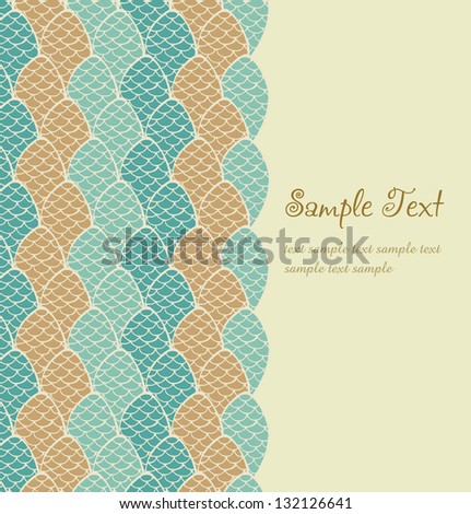 Ornamental text background. Template for design greeting cards, invitations, covers, package with plated pattern and place for your text