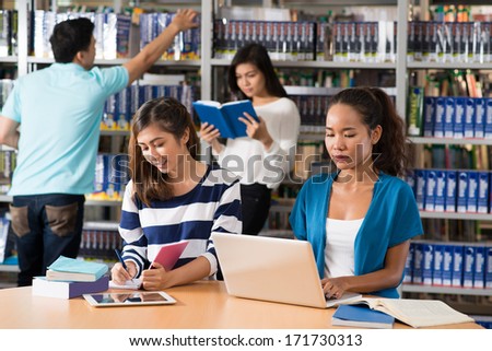 Library With Busy Teenagers