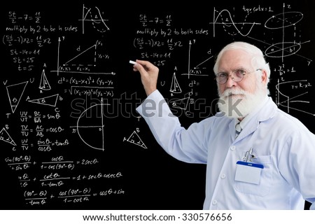 Senior professor of math whiting formulas on blackboard