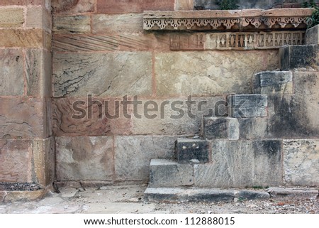 AHMEDABAD, GUJARAT / INDIA - JUNE 16 : Sarkhej Roza on June 16, 2012 in Ahmedabad. Steps leading down from \