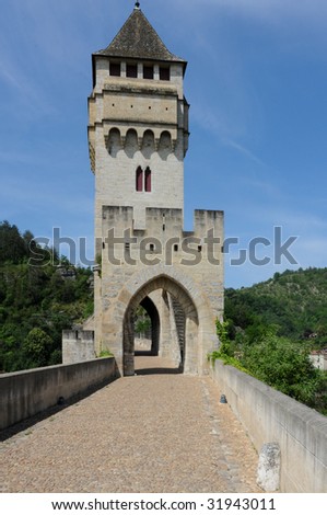 Ancient bridge in the Dordogne, France