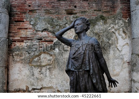 Statue in the Roman Theater of Merida, Spain