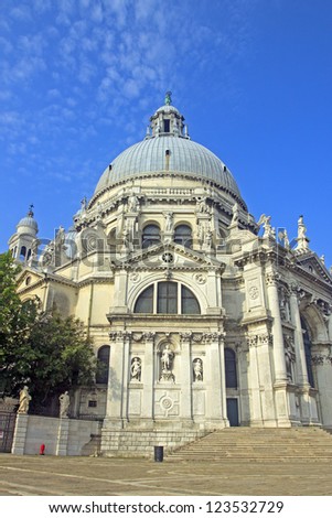 Venice. Cathedral on the bank of the Grand channel