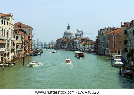 Venice, Italy, June 25, 2012. View Of The Grand Canal