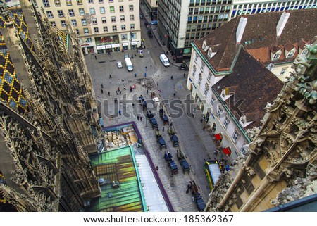 Vienna, Austria, on March 24, 2014. View of the city from a survey platform of the Cathedral of Saint Stefan