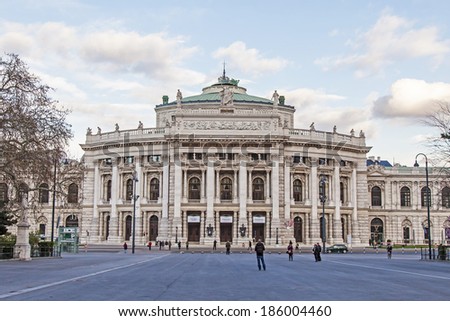 Vienna, Austria, on March 24, 2014. Building of city opera theater ((Burgtheater)