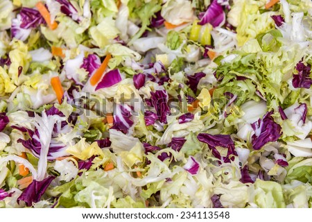 Mix from lettuce leaves of various grades lettuce leaves of various grades