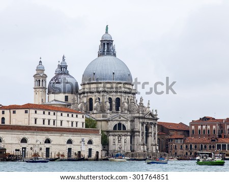 VENICE, ITALY  on MAY 4, 2015. Virgin Mary\'s basilica of Curing (Basilica di Santa Maria della Salute)