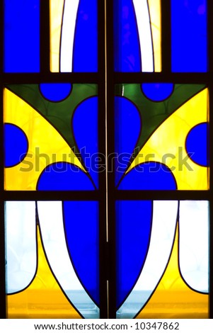 closeup color stained glass window background