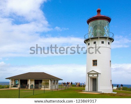 The historic Kilauea lighthouse on Kauai\'s north shore.