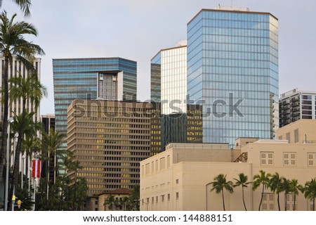 HONOLULU, HAWAII - MAY 20: Buildings in downtown Honolulu on May 20, 2013.  Honolulu is both the southernmost and westernmost major U.S. city.