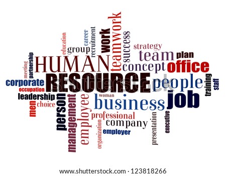 Info text graphic Human Resource in word shape isolated in white background