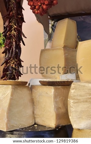 Various types of cheese from cow and goat