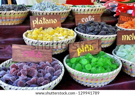 Sweet fruits are various flavors of gum for children