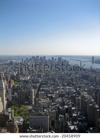 A vertical view of Manhattan and Ground Zero