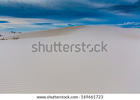 The Beautiful and Surreal White Sands and Wind Sculpted Dunes of White Sands Monument National Park in New Mexico.