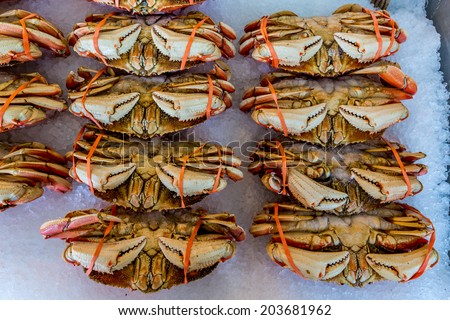 Fresh Crab Being Sold at the Open Outdoor Market