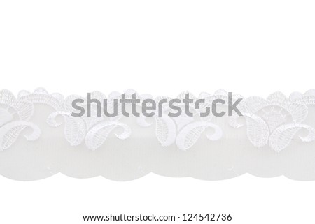 White Lace Fabric on white background