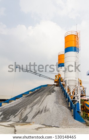 Cement factory  a mixer cement tower