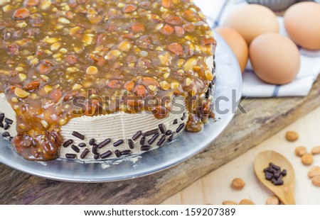 Homemade Chocolate Mocha Cake with Almond