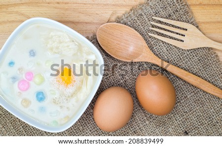 Thai sweetmeat an egg boiled in sirup