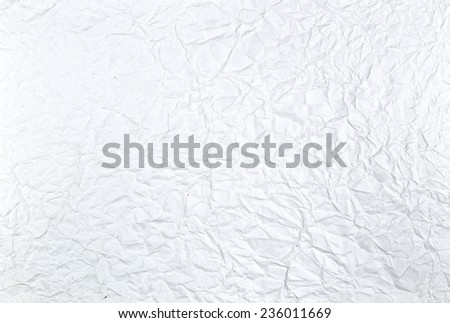 White crumpled paper texture for background