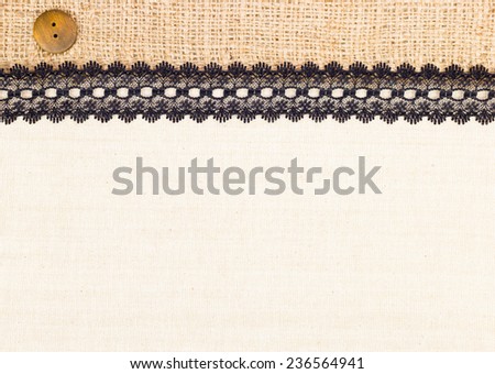 Lace border over Fabric  texture design for background