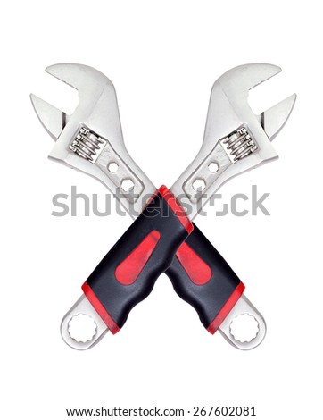 crossed wrenches isolated on white background