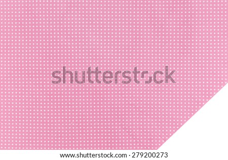 Pink fabric and white dots background and texture
