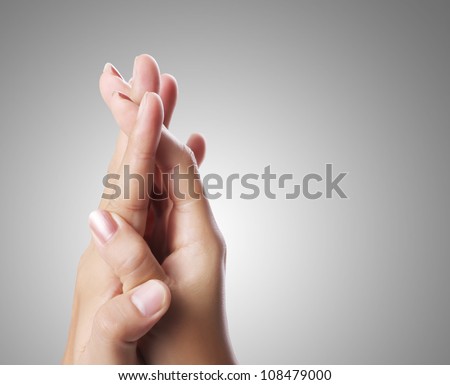 Man and woman hands isolated