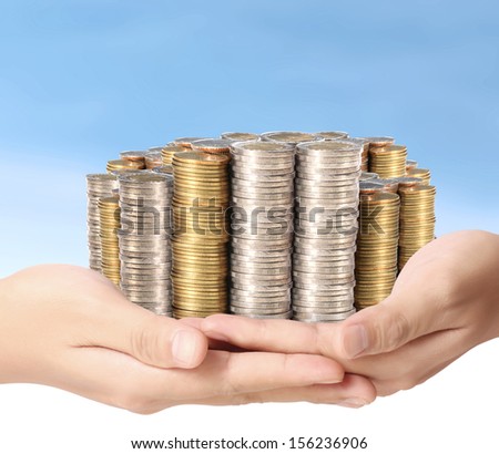 coin to money in hand,Business idea