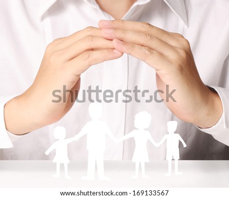 ideas,paper family in the hand