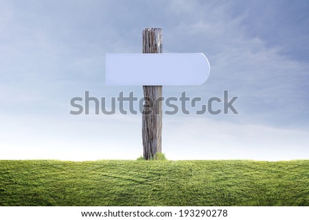 Old a wooden signpost  isolated