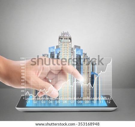shows tablet modern technology as concept