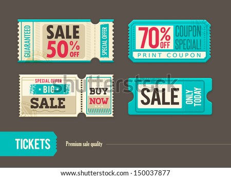 Vector sale tickets Vector sale tickets