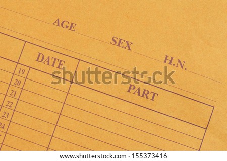 Closeup of brown paper form