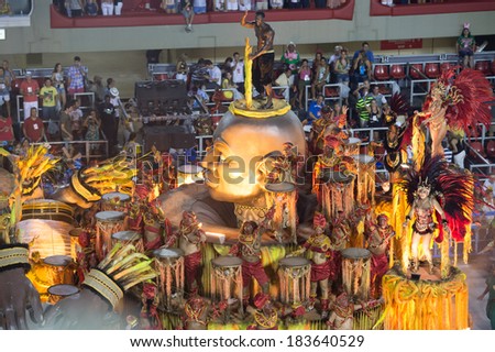 RIO DE JANEIRO - MARCH 2 : parade of samba schools special groups in Carnival 2014 on March 2, 2014 in Rio de Janeiro, Brazil.