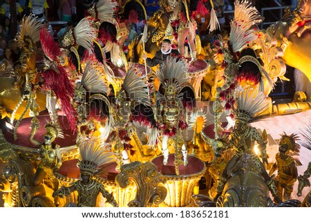 RIO DE JANEIRO - MARCH 2 : parade of samba schools special groups in Carnival 2014 on March 2, 2014 in Rio de Janeiro, Brazil.