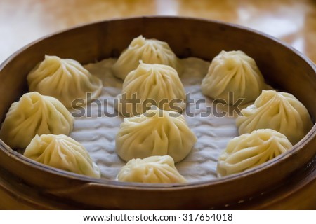 Soup dumplings ready to eat!