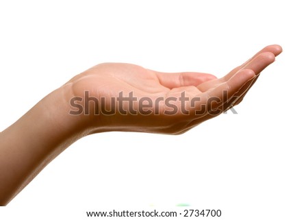 stock photo hand as if holding something open space