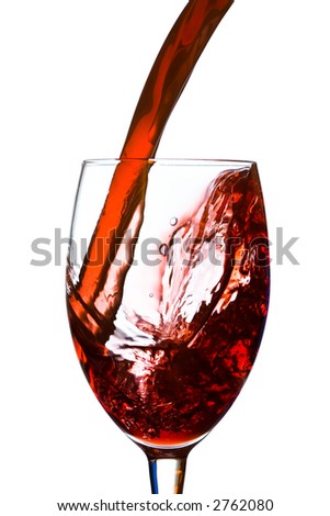 red wine glass. stock photo : Red wine being