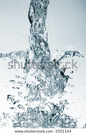 Close up view of Blue water splash background