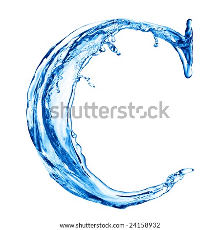One letter of water alphabet One letter of water alphabet