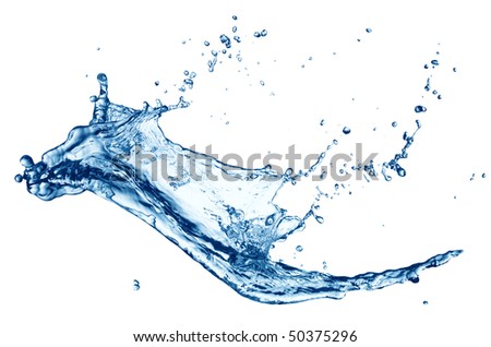 stock photo blue water splash isolated on white background