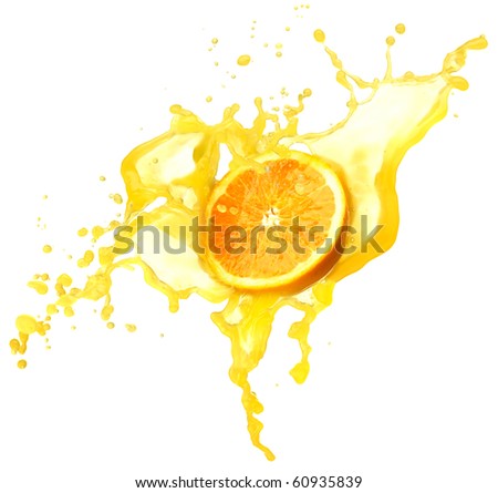 orange in spray of juice Juicy orange with splash on white background orange in spray of juice Juicy orange with splash on white background