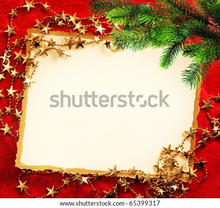 Christmas Fir Tree With Paper And Christmas Decoration Stock Photo ...