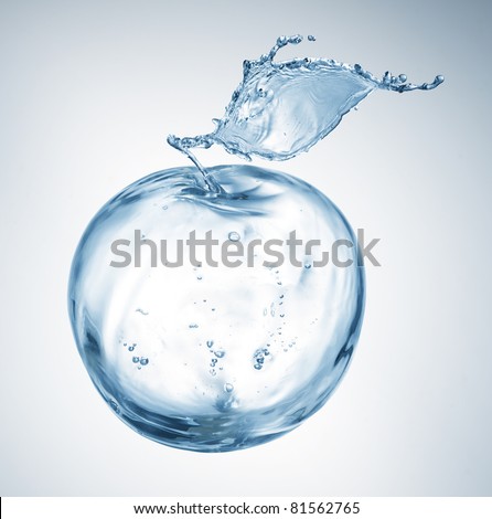 apple made out of water splashes isolated on white